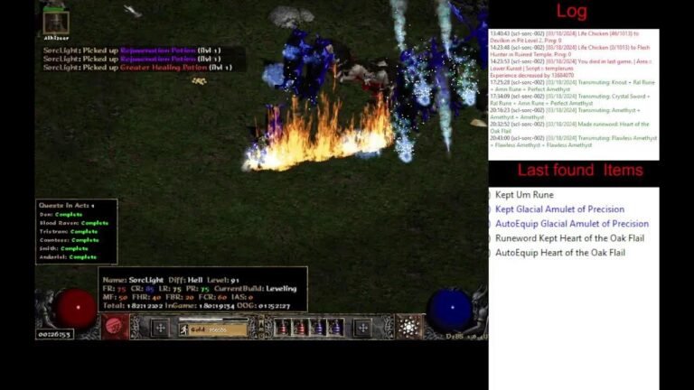 Automated AI takes on Diablo 2 Sorceress (Day 16).