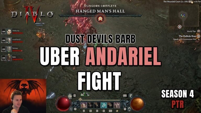 Uber Andariel Battle in PTR for Season 4 of Diablo 4