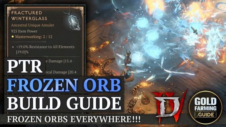 Easy Level 110+ Pits: Diablo IV PTR Frozen Orb Conjuration Sorc Build