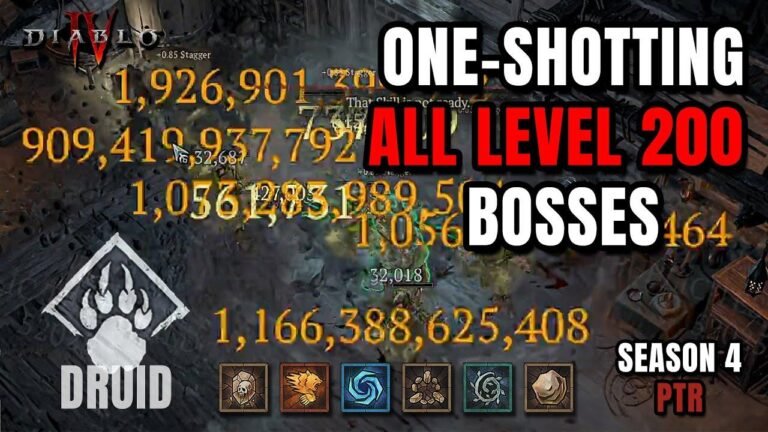 Defeating All Level 200 Bosses in One Shot with Hurricane Boulder Druid in Diablo 4