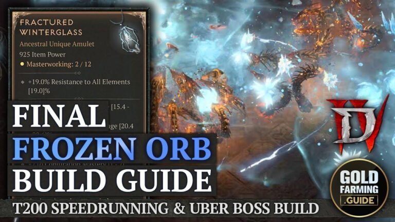 Ultimate Guide to Frozen Orb Conjuration Build: Fast T200 Speedfarm & Uber Boss Killer in Diablo IV PTR.