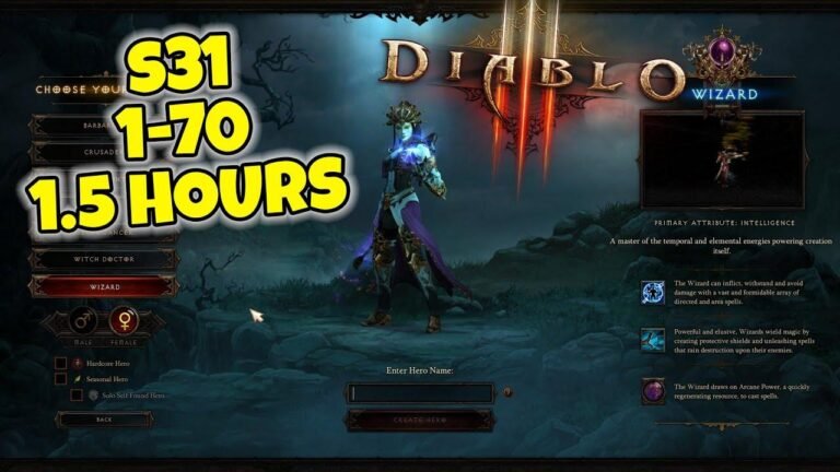 Guide to Leveling a Wizard in 1.5 Hours in Diablo 3 Season 31