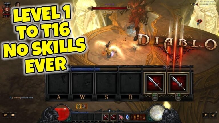 Defeat T16 Diablo 3 without equipping any skills.