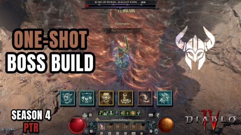 Create an Intriguing Title: Barbarian King’s New One-Shot Boss Build in PTR Season 4 of Diablo 4